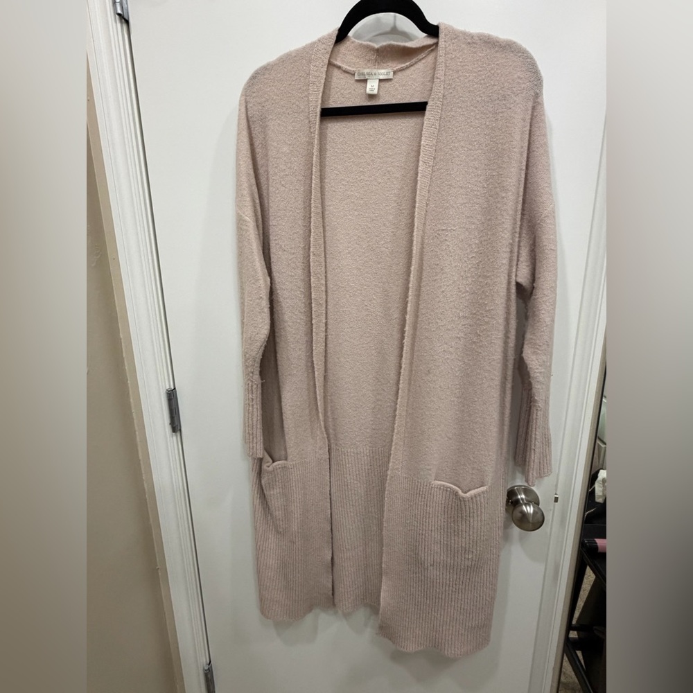 Chelsea & Violet Soft Cream Open Front Cardigan